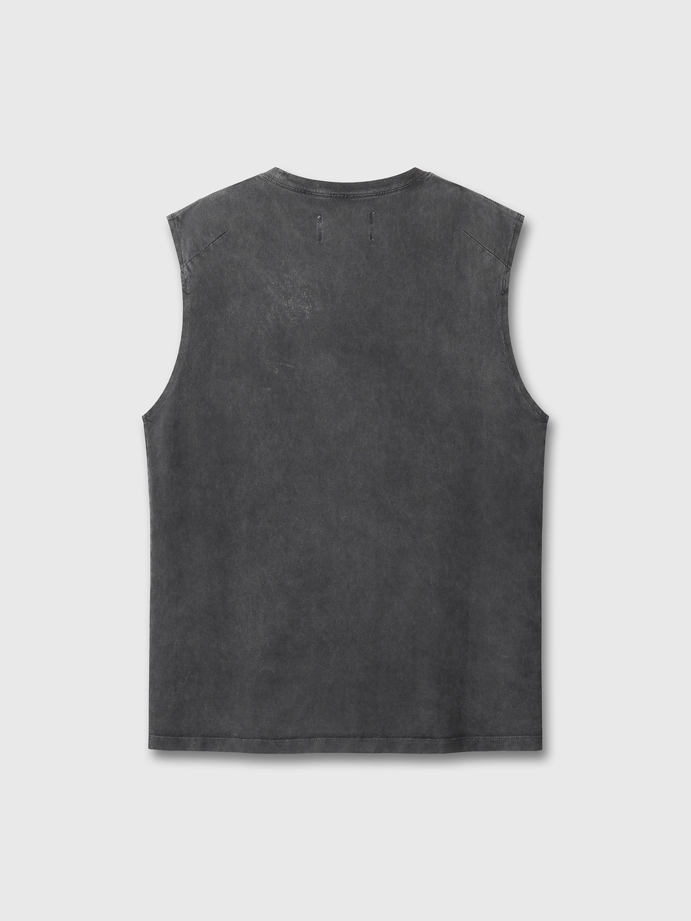 GARMENT-DYED PATCH POCKET SLEEVELESS_ FADED BLACK