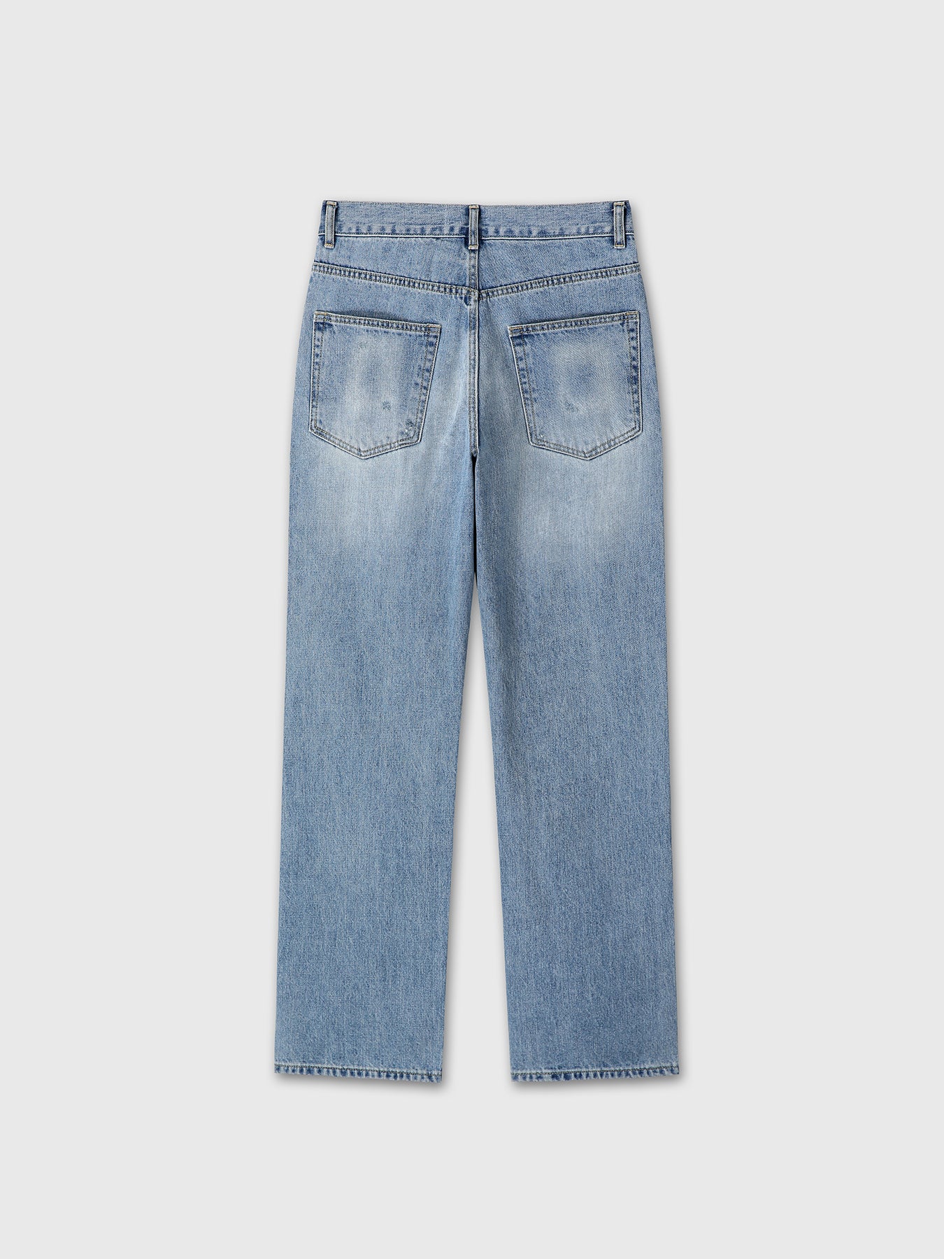SLIM STRAIGHT DENIM JEANS_ LIGHT BLUE