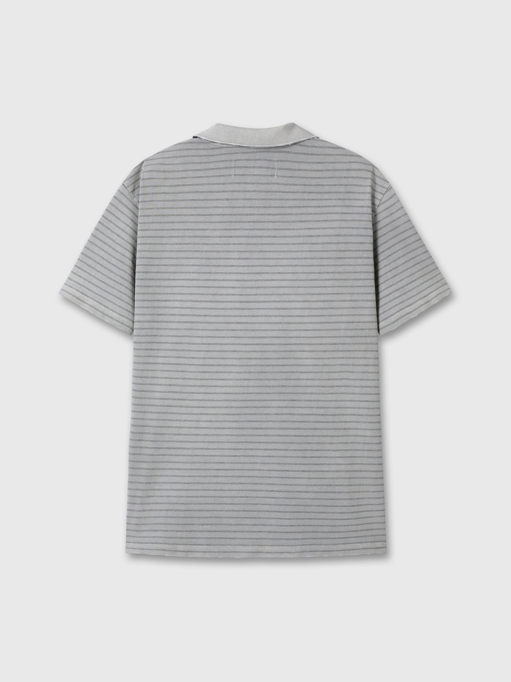 GARMENT DYED STRIPE PIQUÉ POLO_ FADED GREY