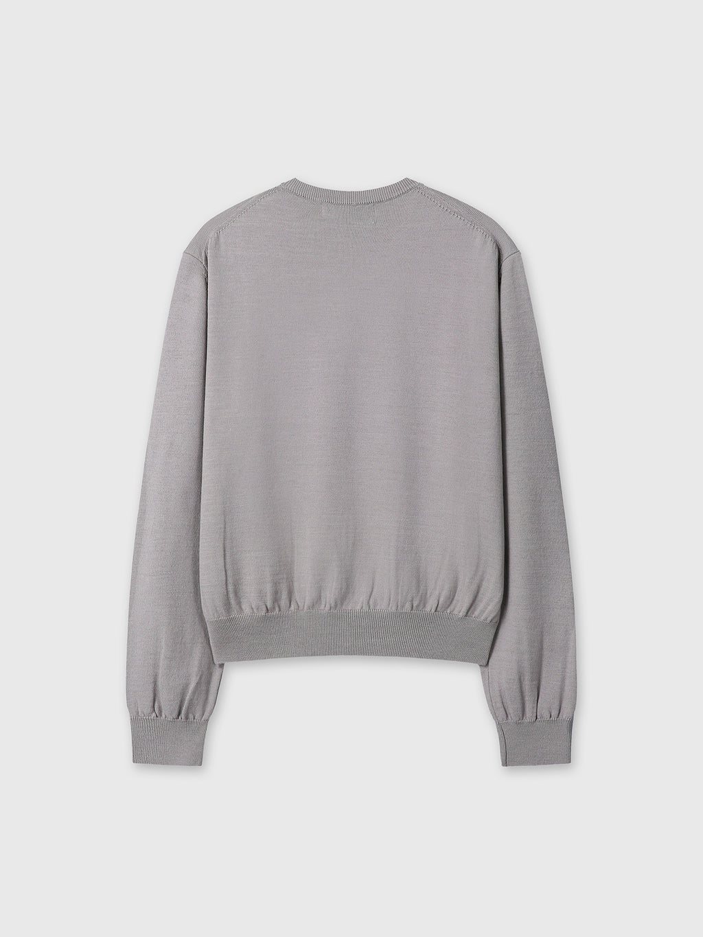SPRING WOOL CREW NECK KNIT_ PALE GREY