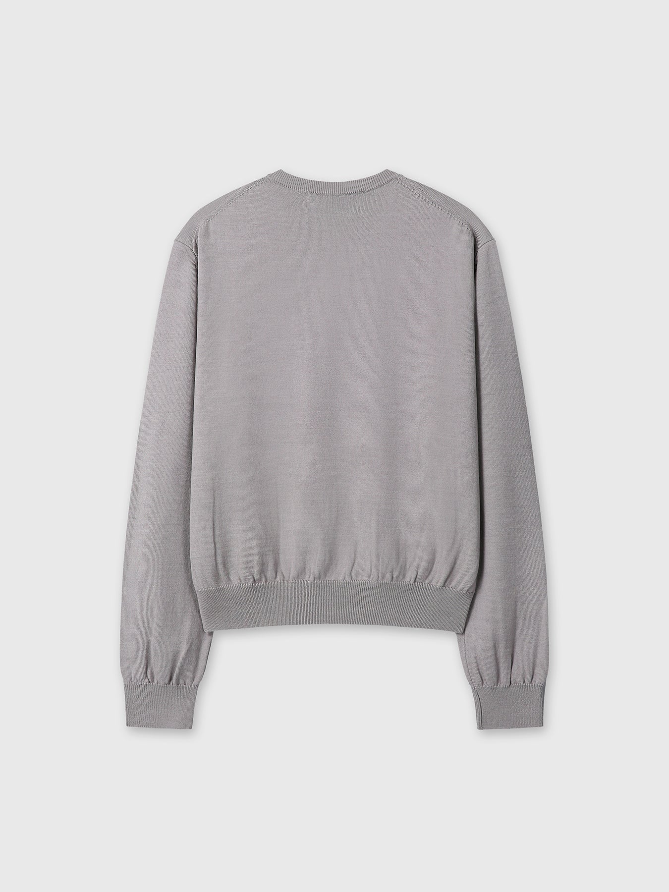 SPRING WOOL CREW NECK KNIT_ PALE GREY