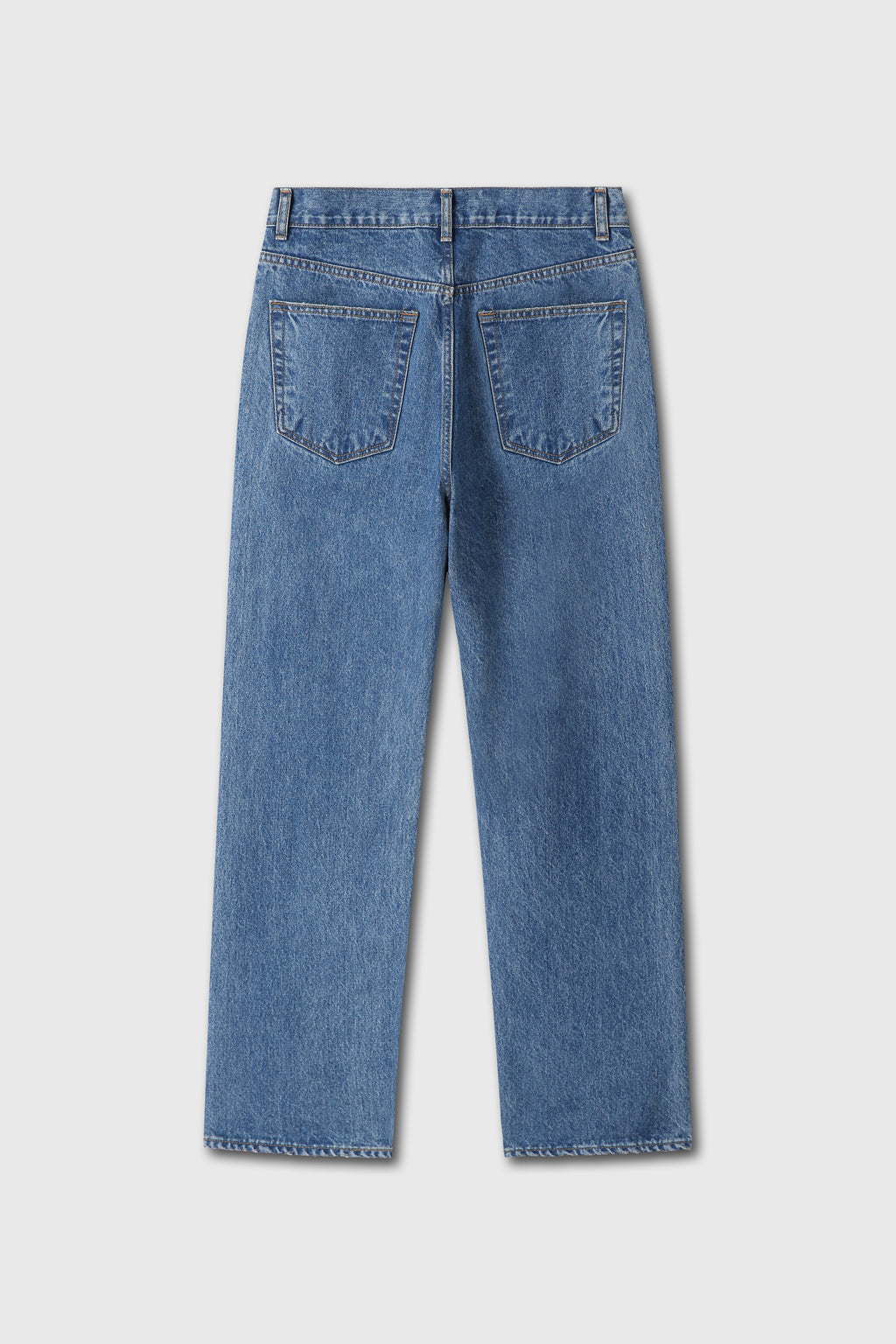 Straight-Leg Distressed Denim Jeans_ Mid Blue