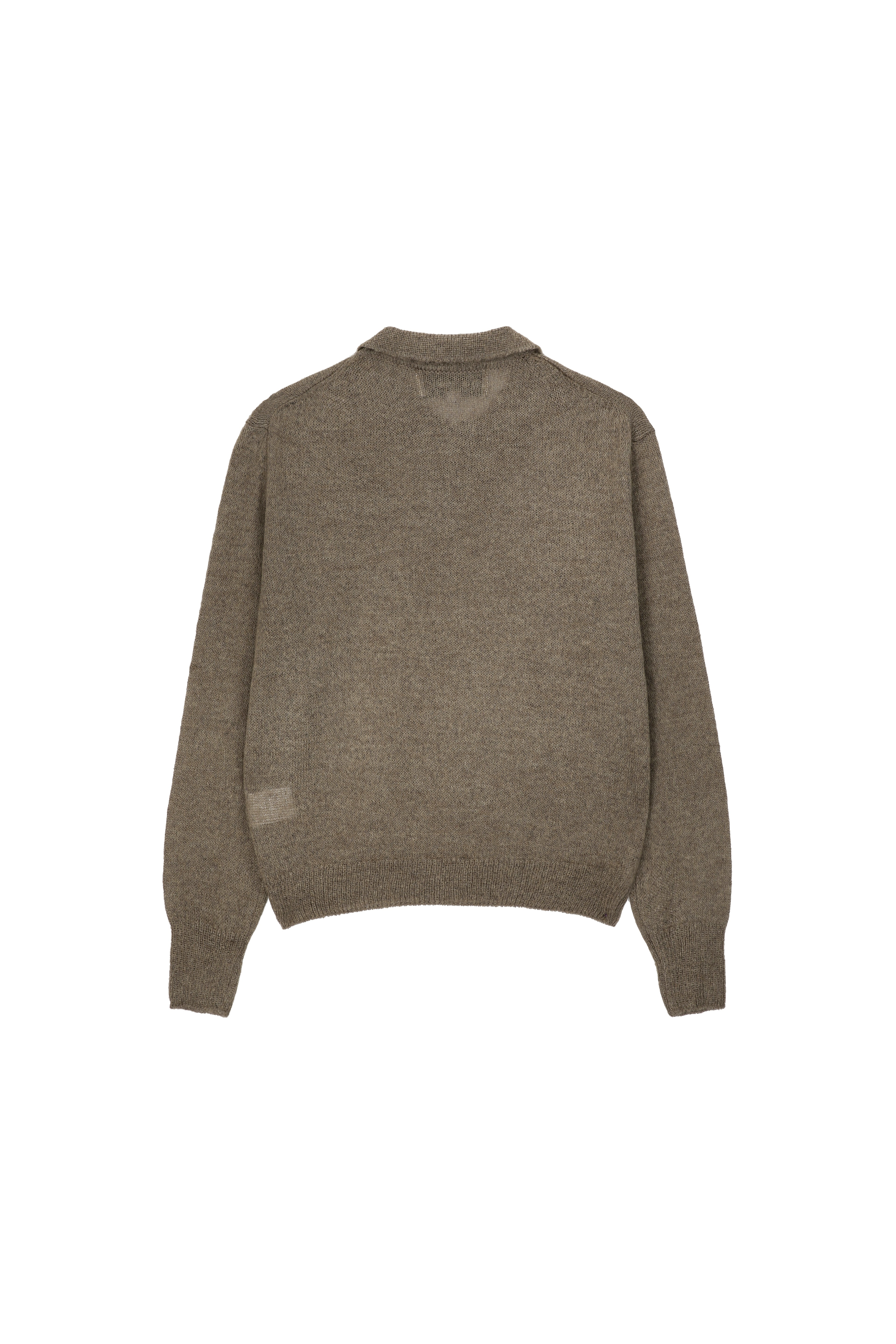 Italian Fabric Brushed Mohair Polo knit_ Mocha Brown