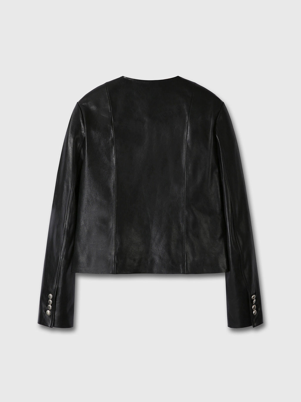 (W) LAMB LEATHER BLOUSON JACKET_ BLACK