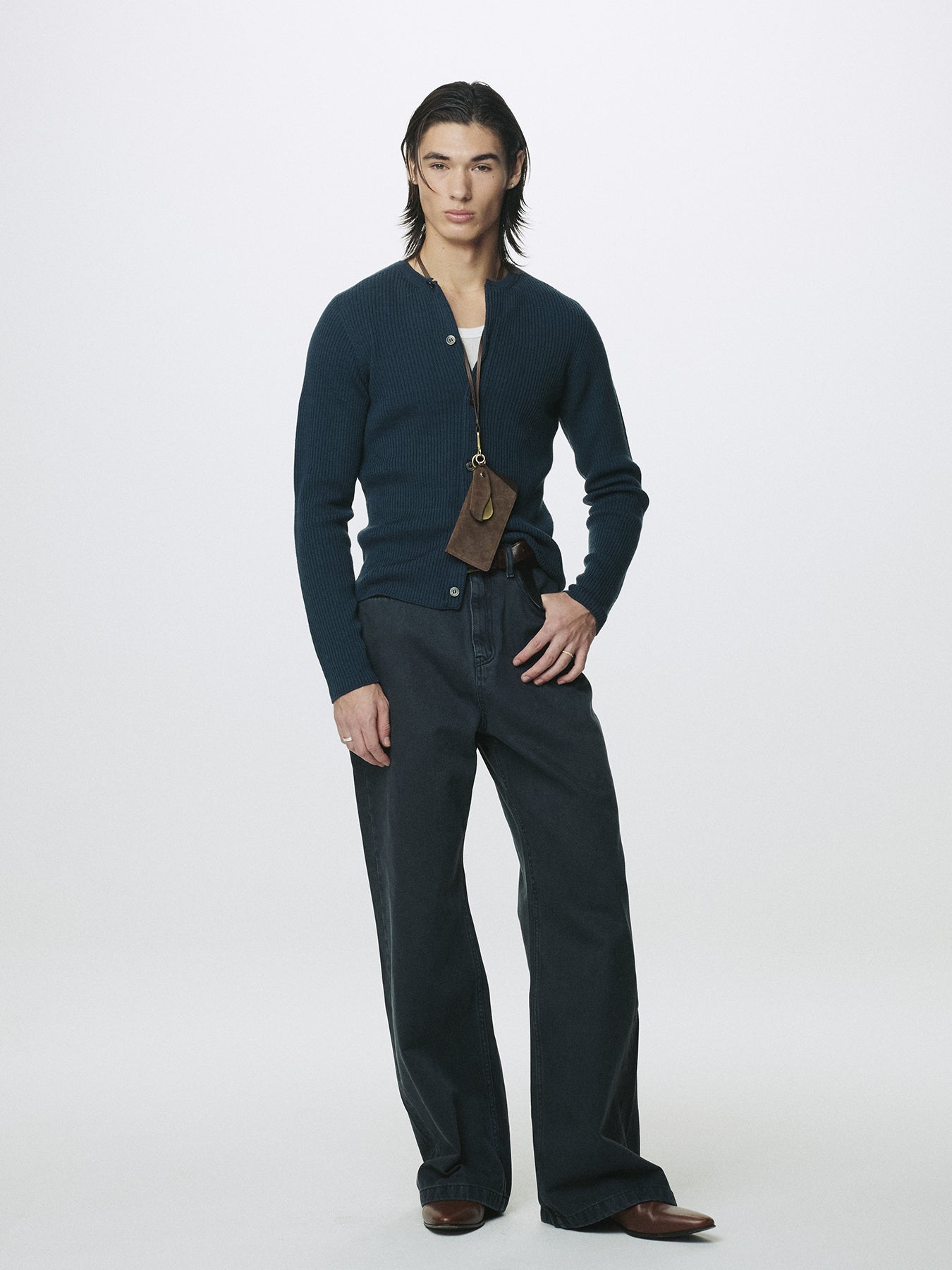 WIDE-LEG DENIM JEANS_ FADED CARBON