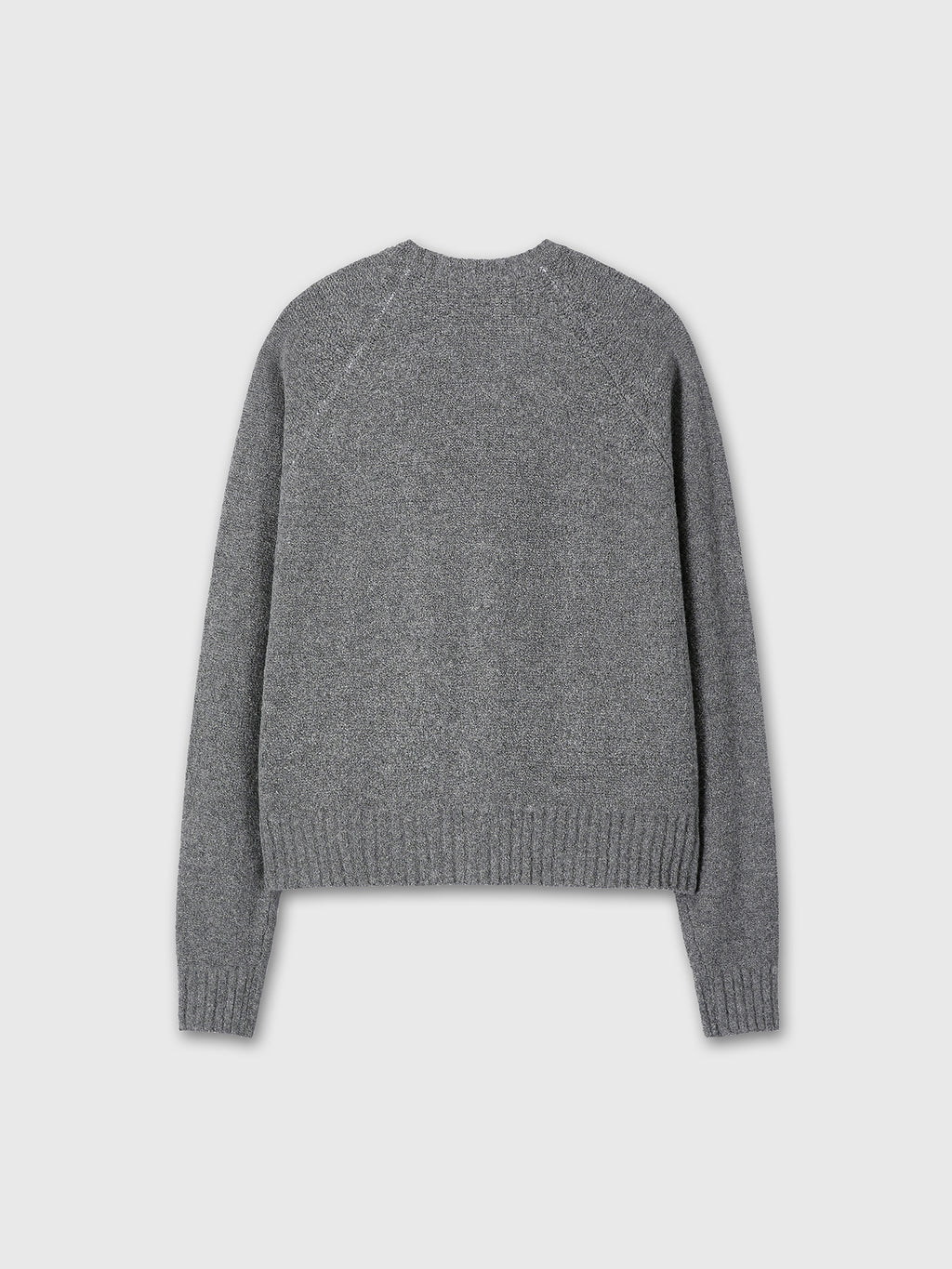 PLACKET BUTTON DOWN KNIT CARDIGAN_ MELANGE GREY