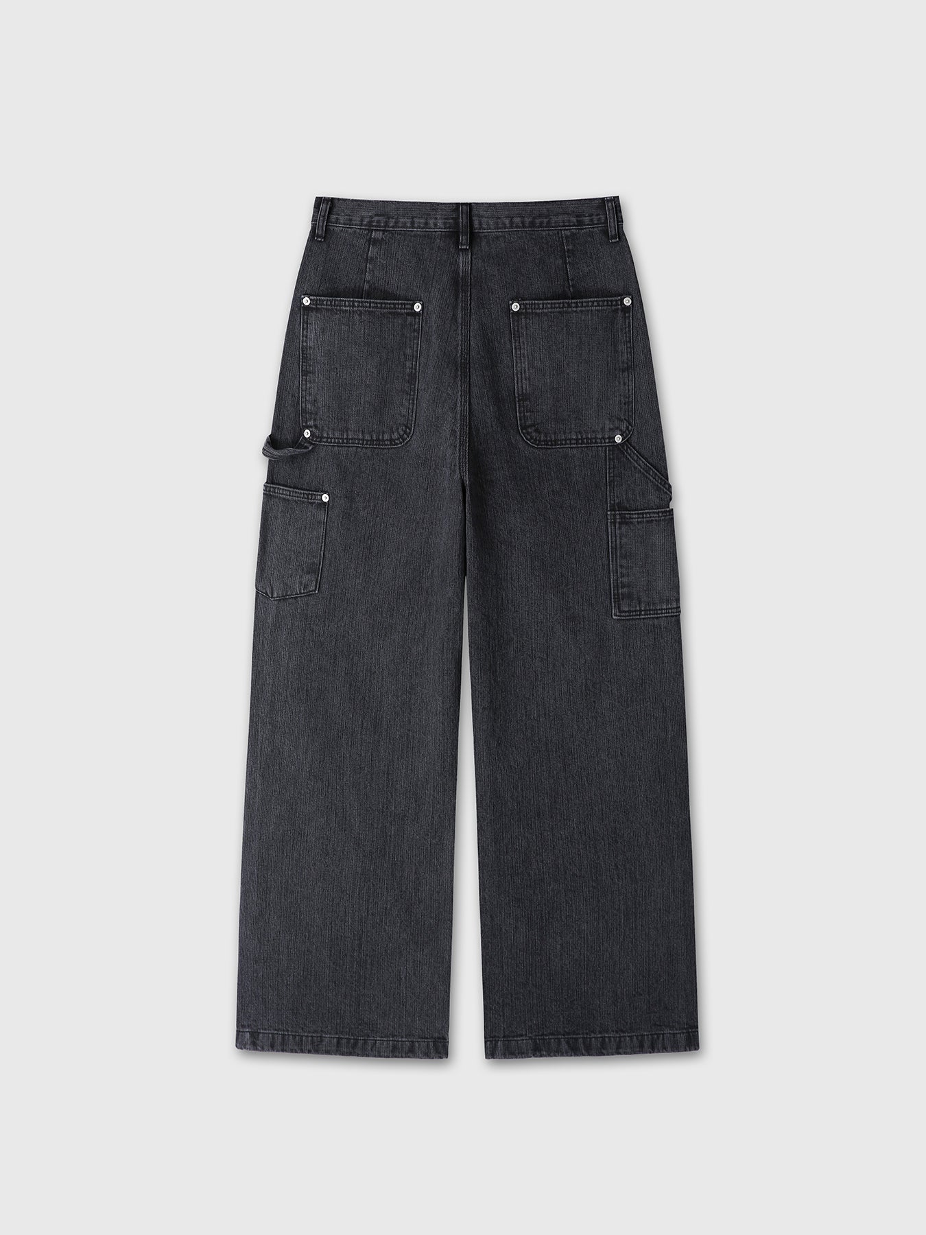 CORD TWILL DENIM WORK PANTS_ FADED BLACK