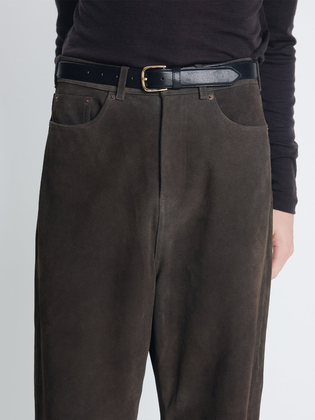LEATHER CLASSIC BELT_ GOLD/BLACK