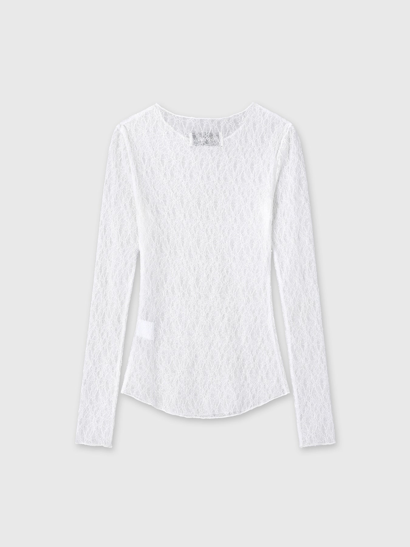 (W) LACE LONG SLEEVE TOP_ OFF WHITE