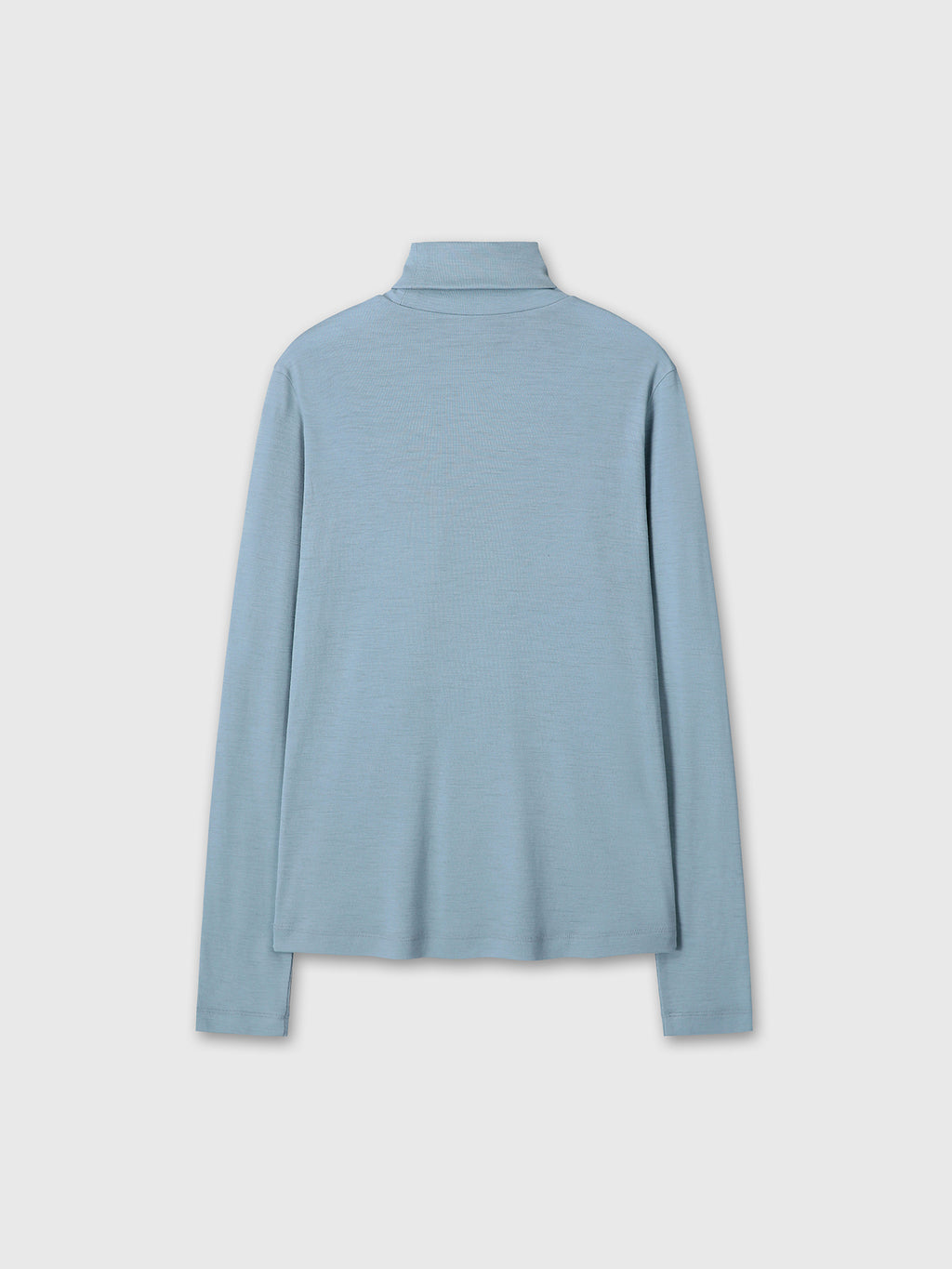 LIGHT WOOL SLIM ROLL NECK (JAPANESE FABRIC)_ DUSTY BLUE