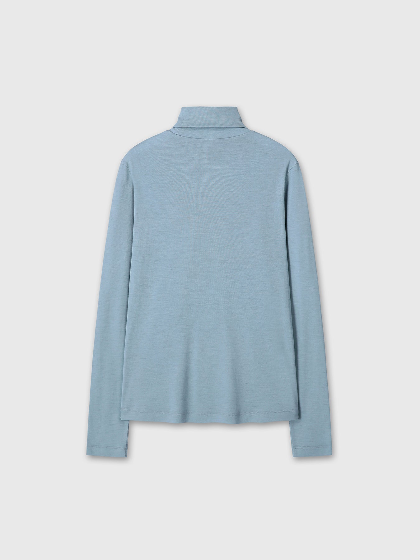 LIGHT WOOL SLIM ROLL NECK (JAPANESE FABRIC)_ DUSTY BLUE