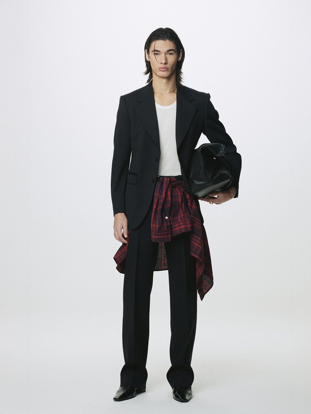 WOOL SINGLE-BREASTED TAILORED JACKET_ MIDNIGHT