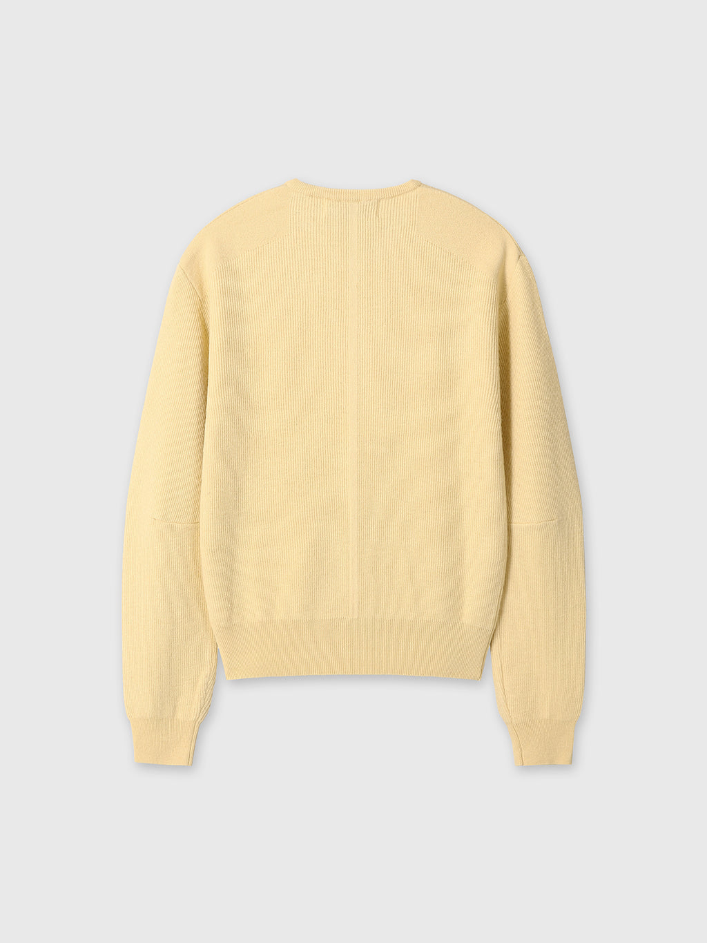 SUPER FINE WOOL COMMANDO V-NECK KNIT_ PALE YELLOW