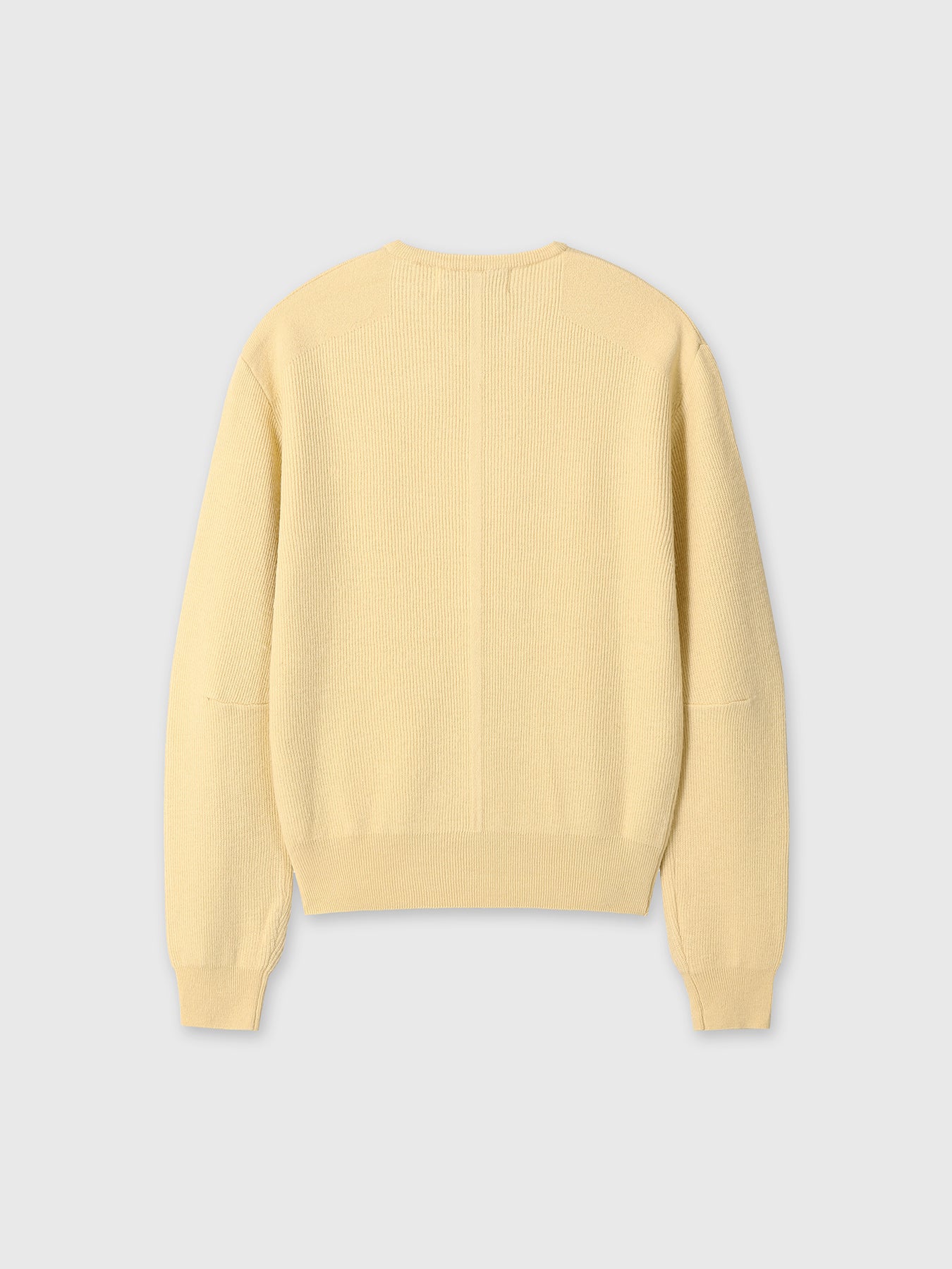 SUPER FINE WOOL COMMANDO V-NECK KNIT_ PALE YELLOW