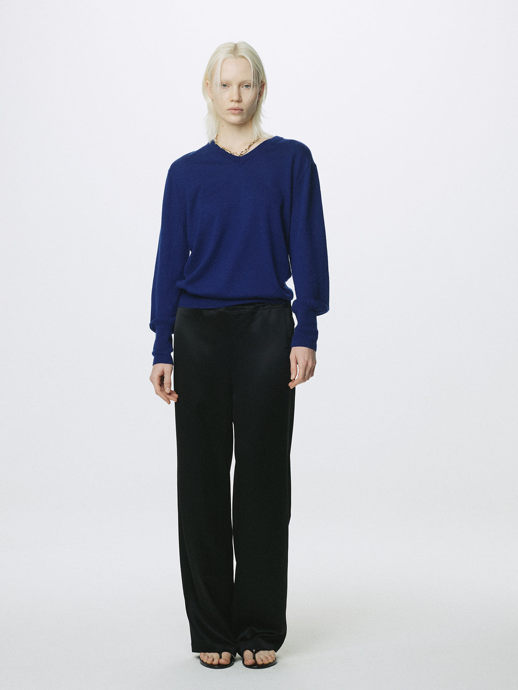 (W) DRAWSTRING LOUNGE PANTS_ BLACK