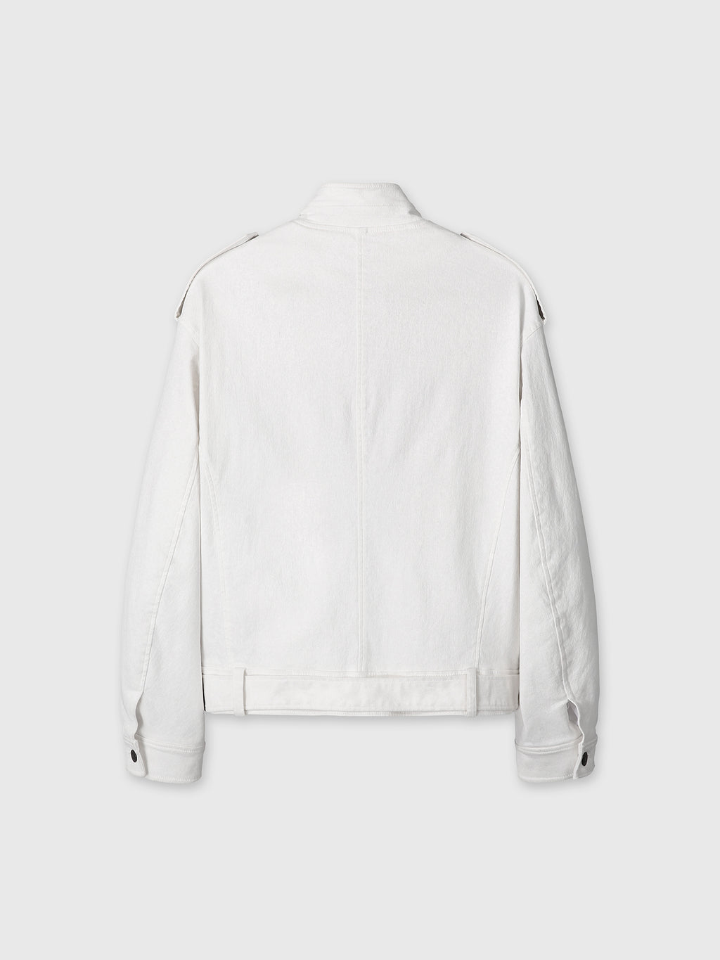 (W) OVERSIZED DENIM BELTED JACKET_ OFF WHITE