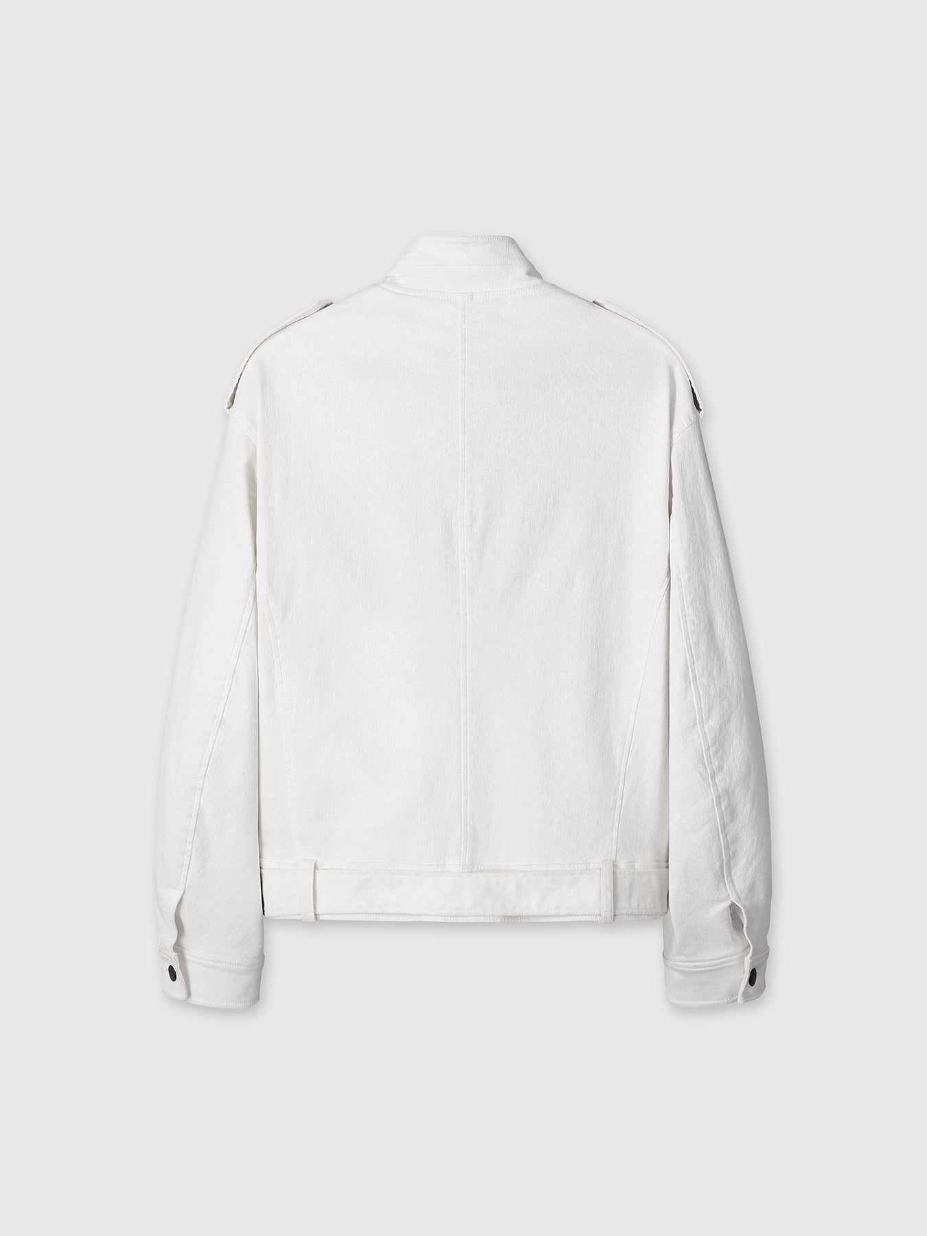 (W) OVERSIZED DENIM BELTED JACKET_ OFF WHITE