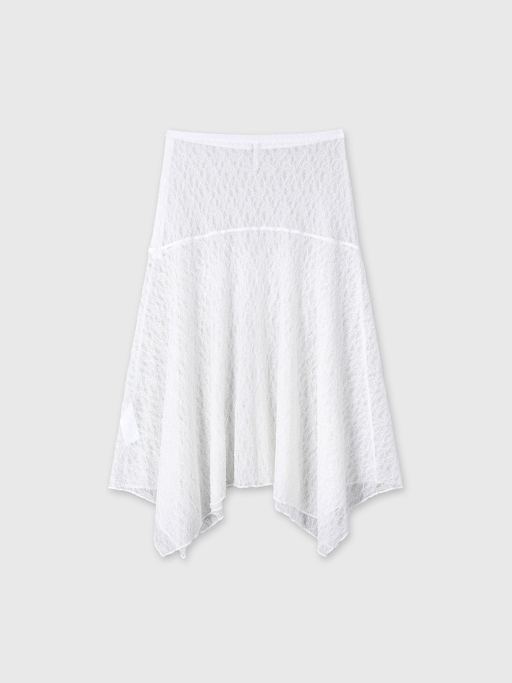 (W) LACE DRAPED SKIRT_ OFF WHITE