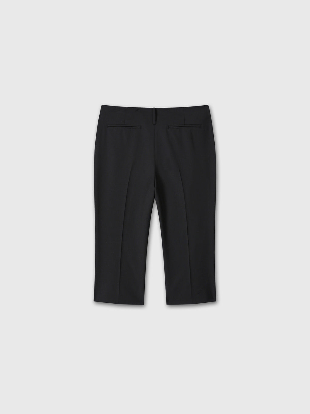 (W) WOOL CAPRI TROUSERS_ BLACK