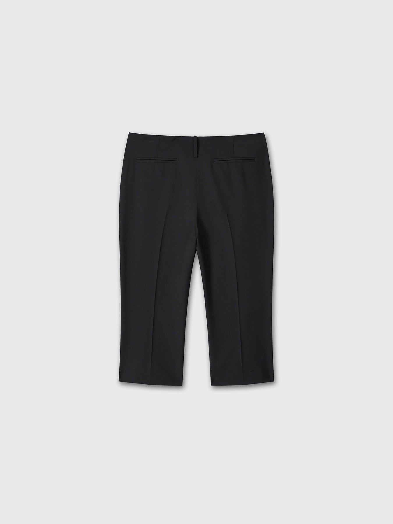 (W) WOOL CAPRI TROUSERS_ BLACK