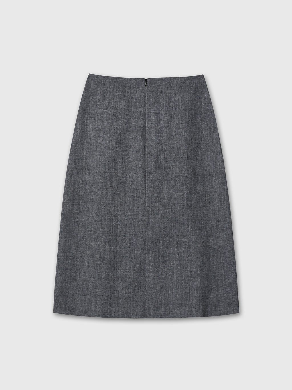 (W) WOOL MIDI SKIRT_ GREY