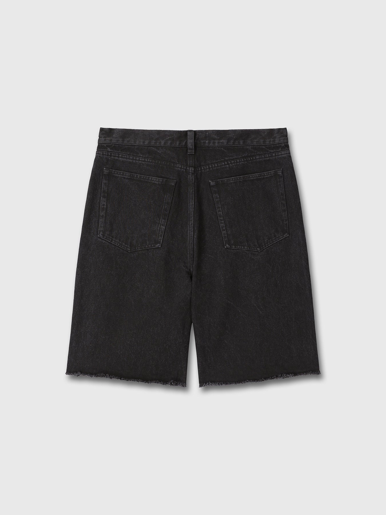 RAW-HEM OVERDYE CORDUROY SHORTS_ CARBON PIGMENT
