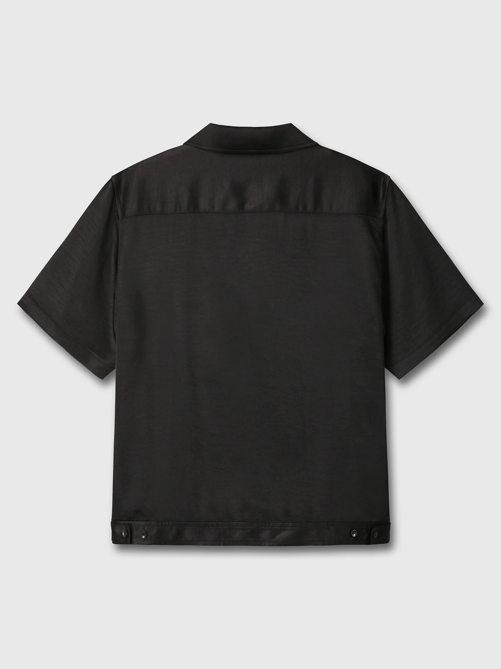 ONE PIECE COLLAR HALF SLEEVE SHIRT_ BLACK