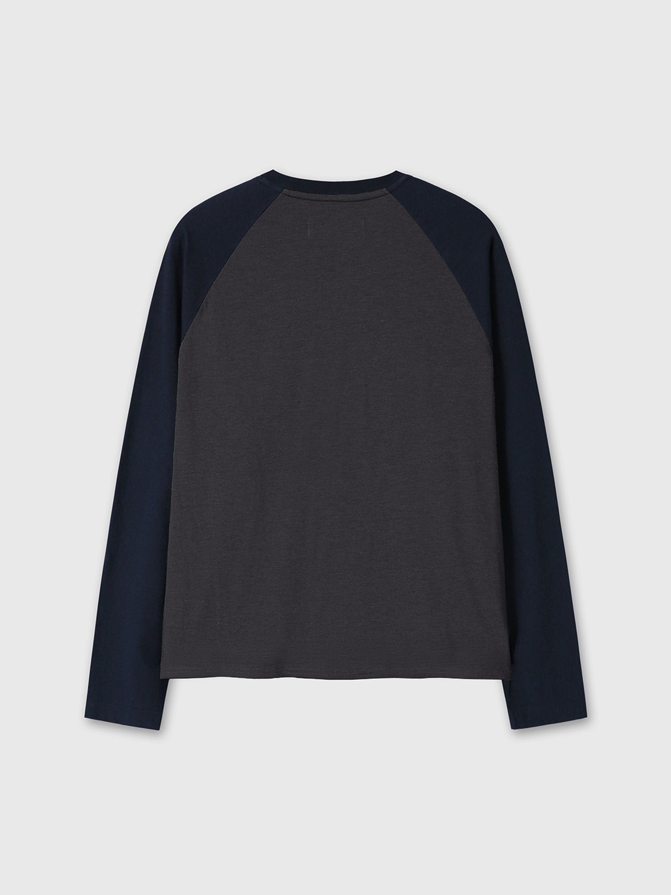 WASHED COTTON BASEBALL LONG SLEEVE_ CARBON/NAVY