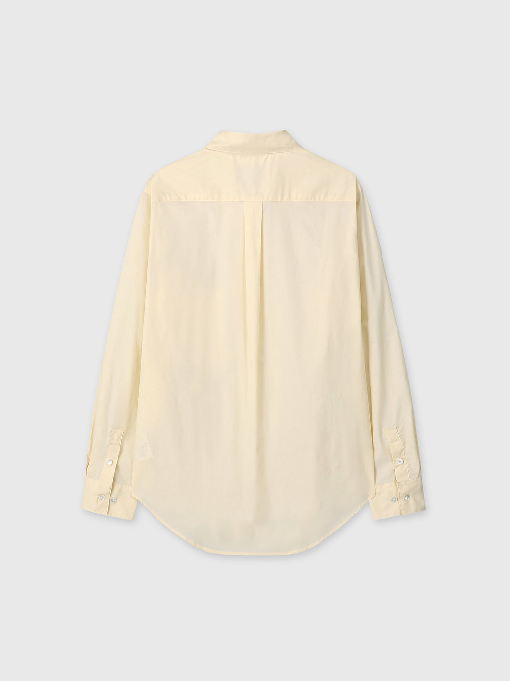 (W) COTTON HIGH-DENSITY SHIRT_ PALE YELLOW