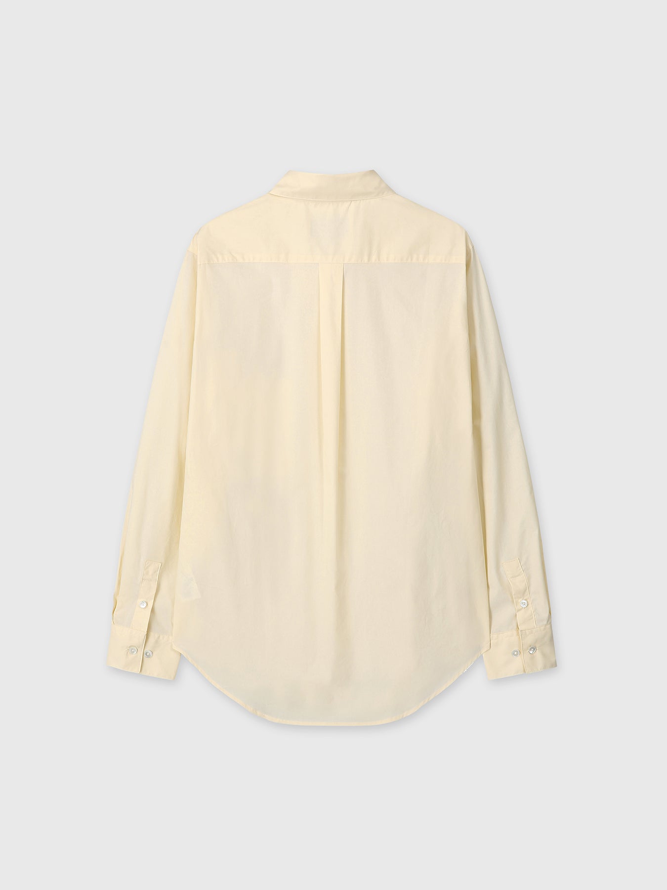 (W) COTTON HIGH-DENSITY SHIRT_ PALE YELLOW
