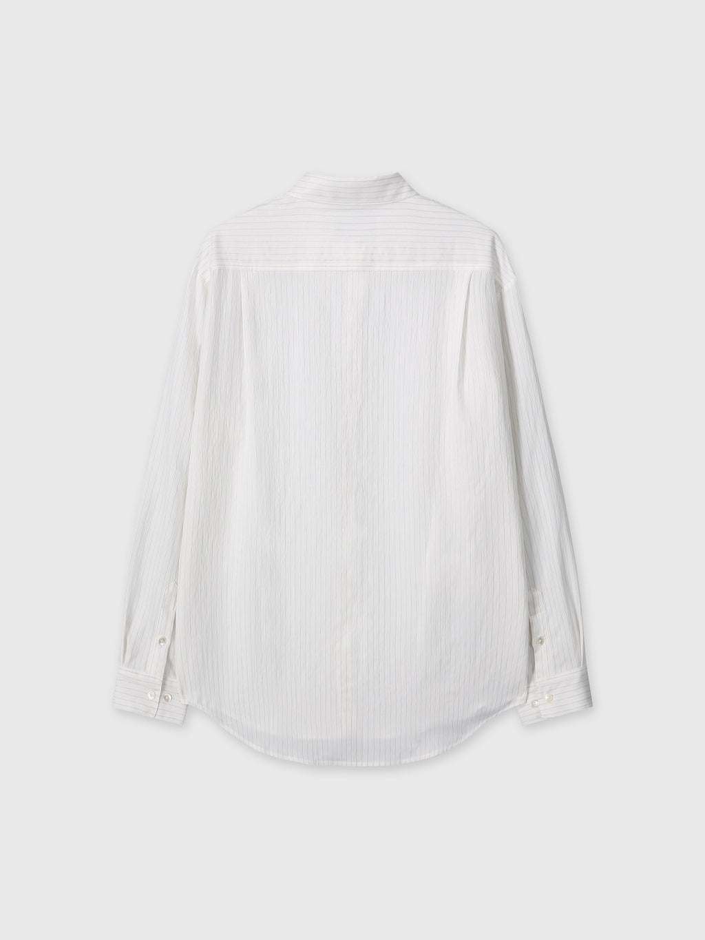 (W) AIRY STRIPED OVER SHIRT_ IVORY