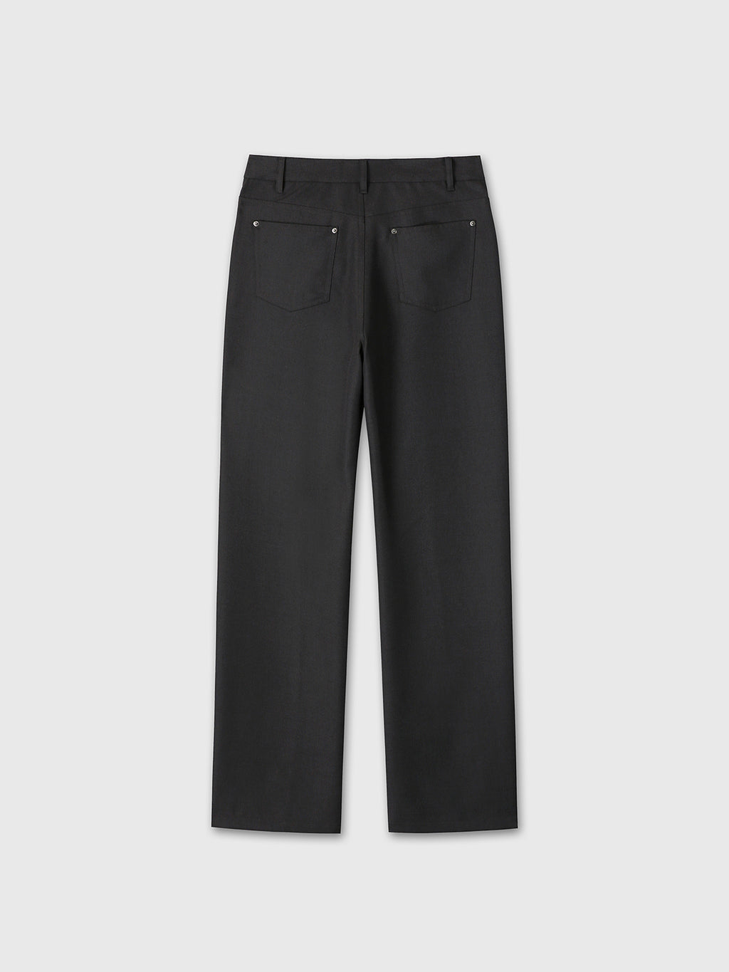 (W) WOOL 5 POCKET STRAIGHT PANTS_ DARK CHARCOAL