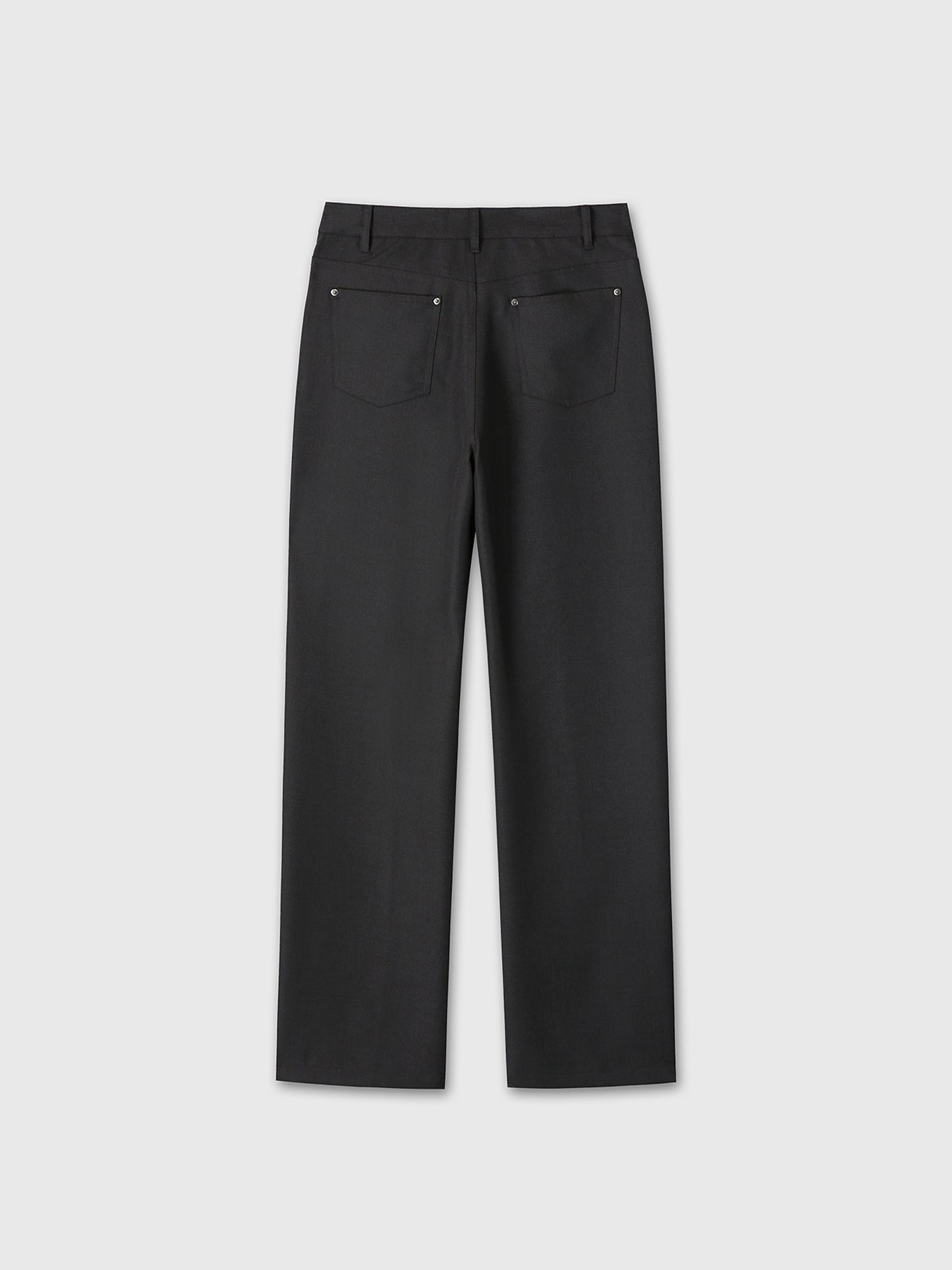 (W) WOOL 5 POCKET STRAIGHT PANTS_ DARK CHARCOAL