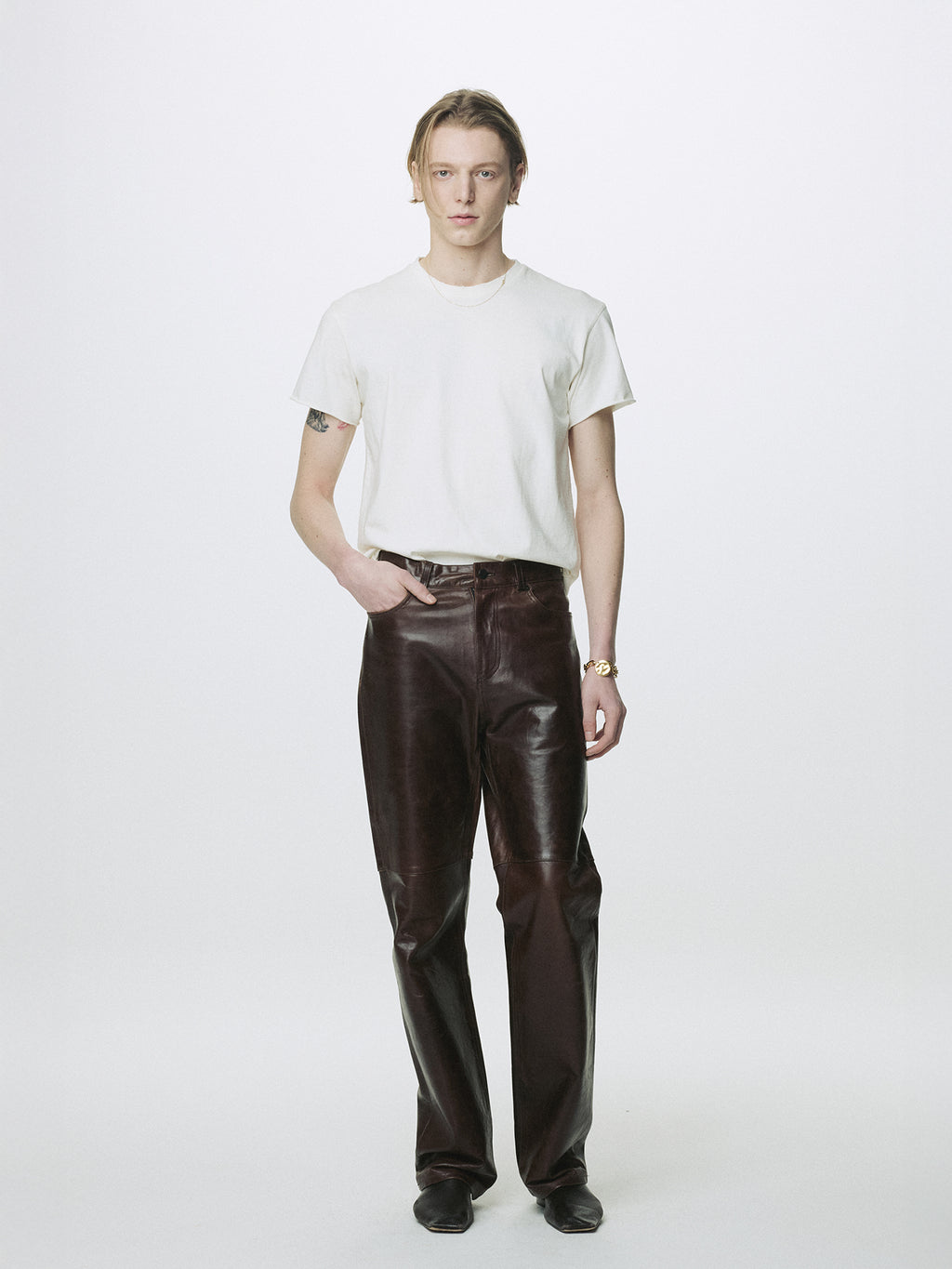 GARMENT DYED RAW EDGE T-SHIRT_ SALT PIGMENT