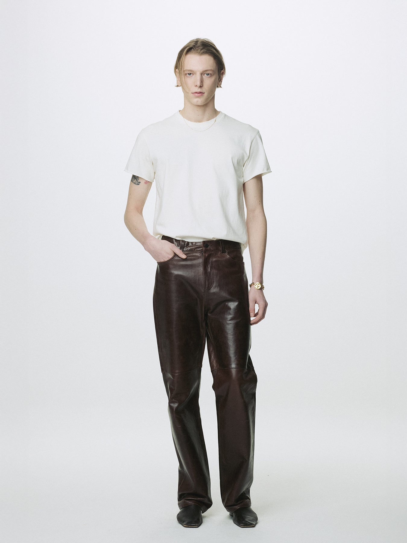 GARMENT DYED RAW EDGE T-SHIRT_ SALT PIGMENT