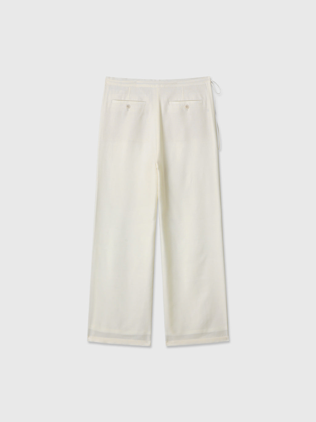 (W) SILK TWILL LOUNGE PANTS_ IVORY