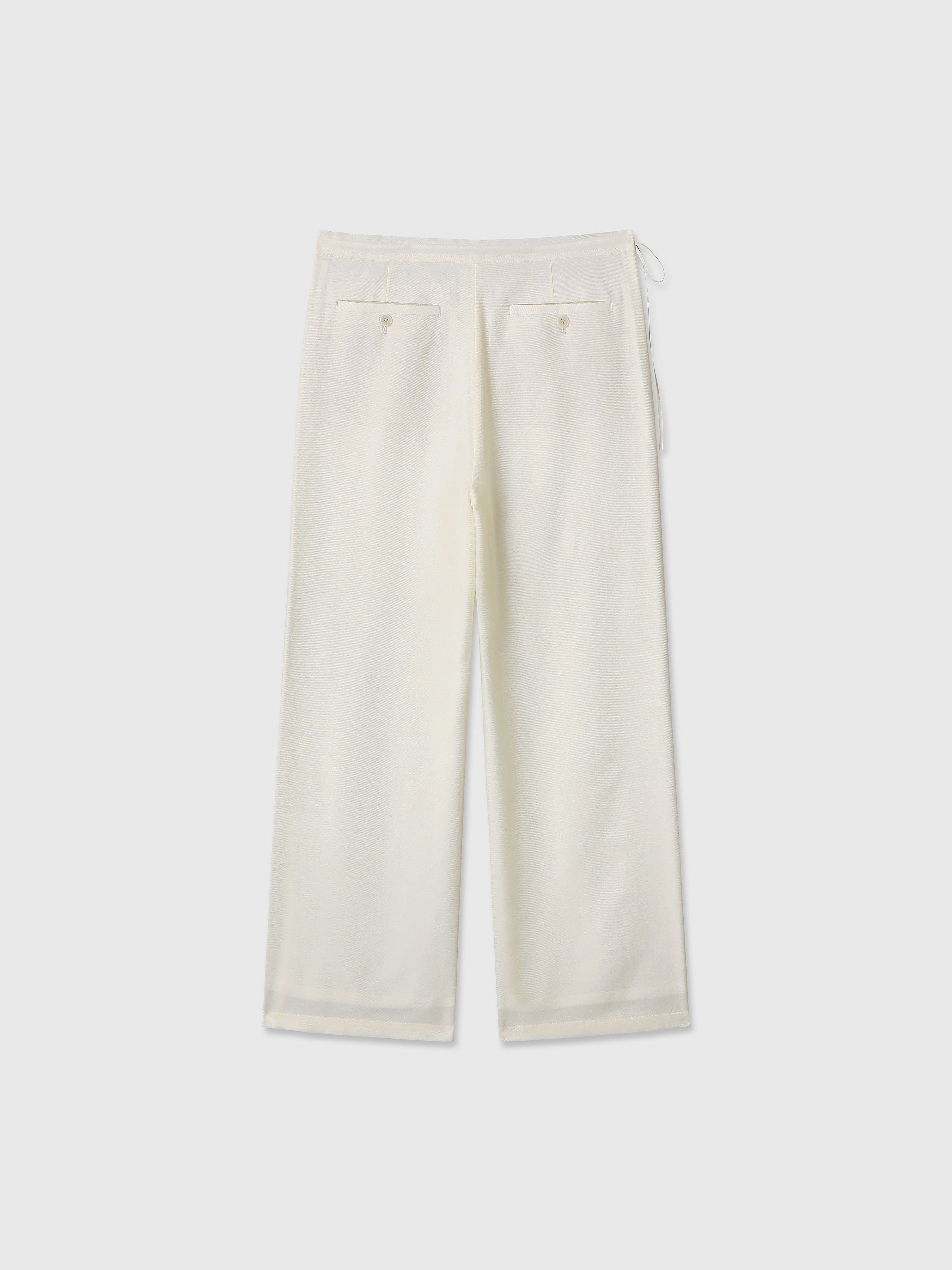 (W) SILK TWILL LOUNGE PANTS_ IVORY