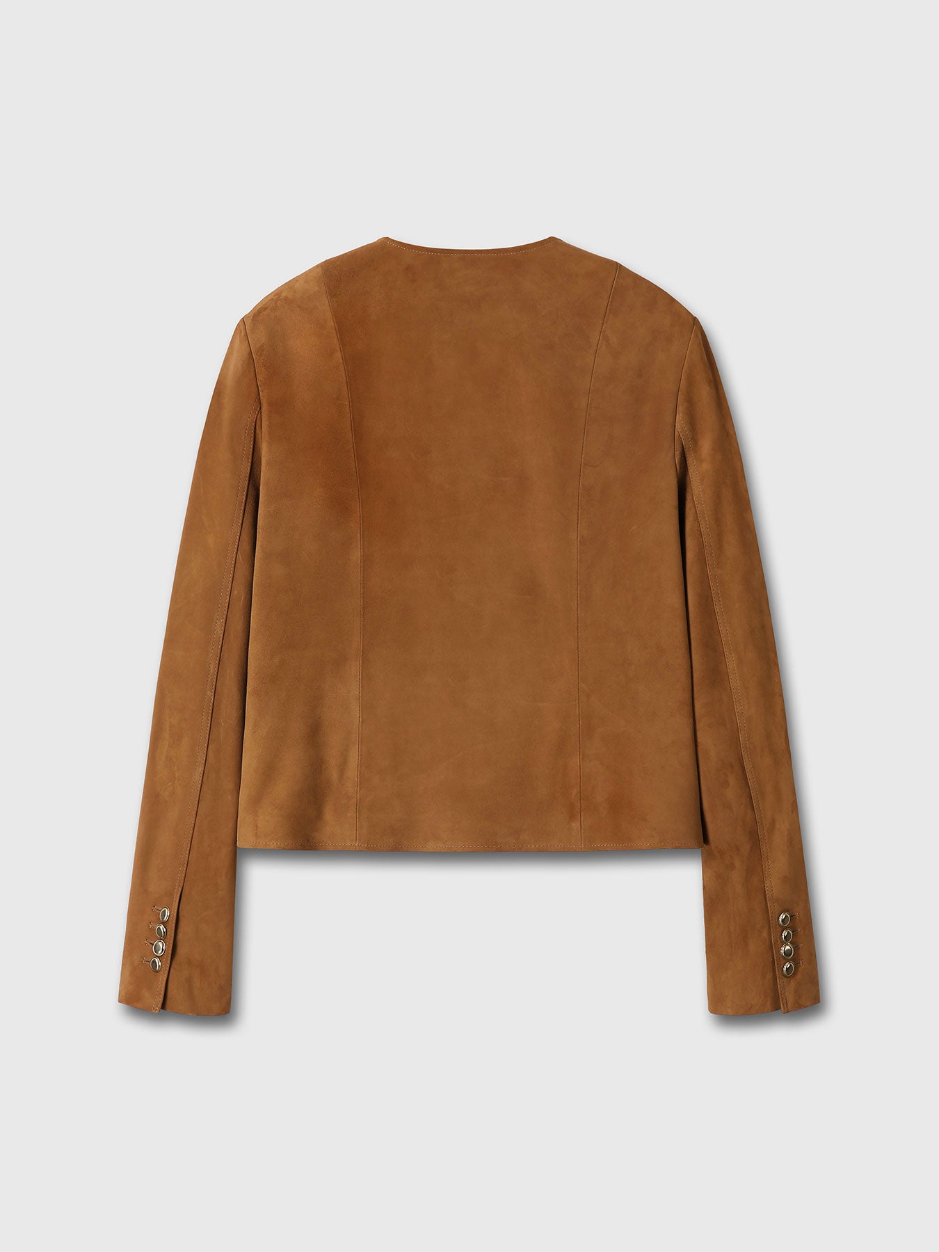 (W) SUEDE BLOUSON JACKET_ SADDLE BROWN