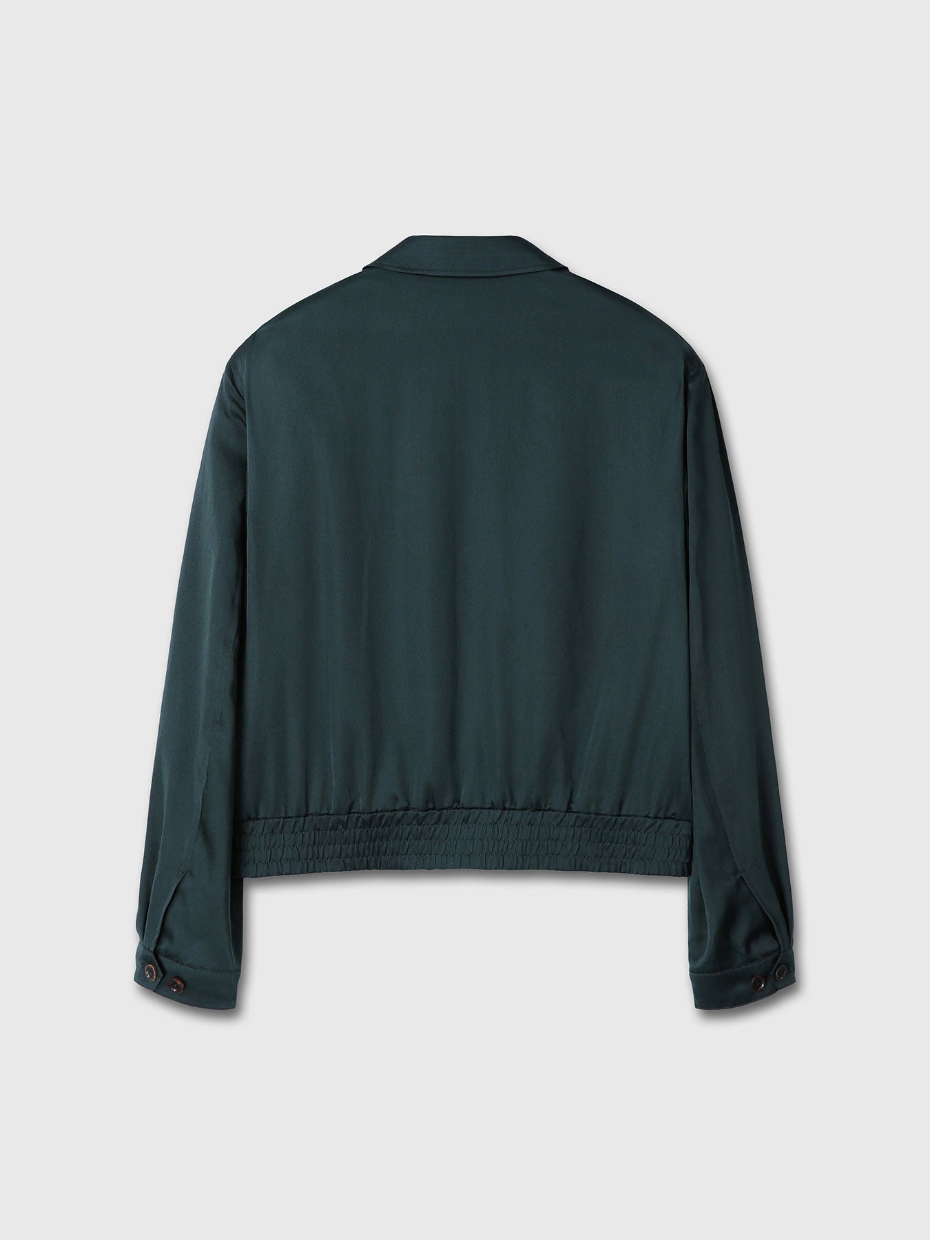 SILK COTTON SWING JACKET_ DARK GREEN
