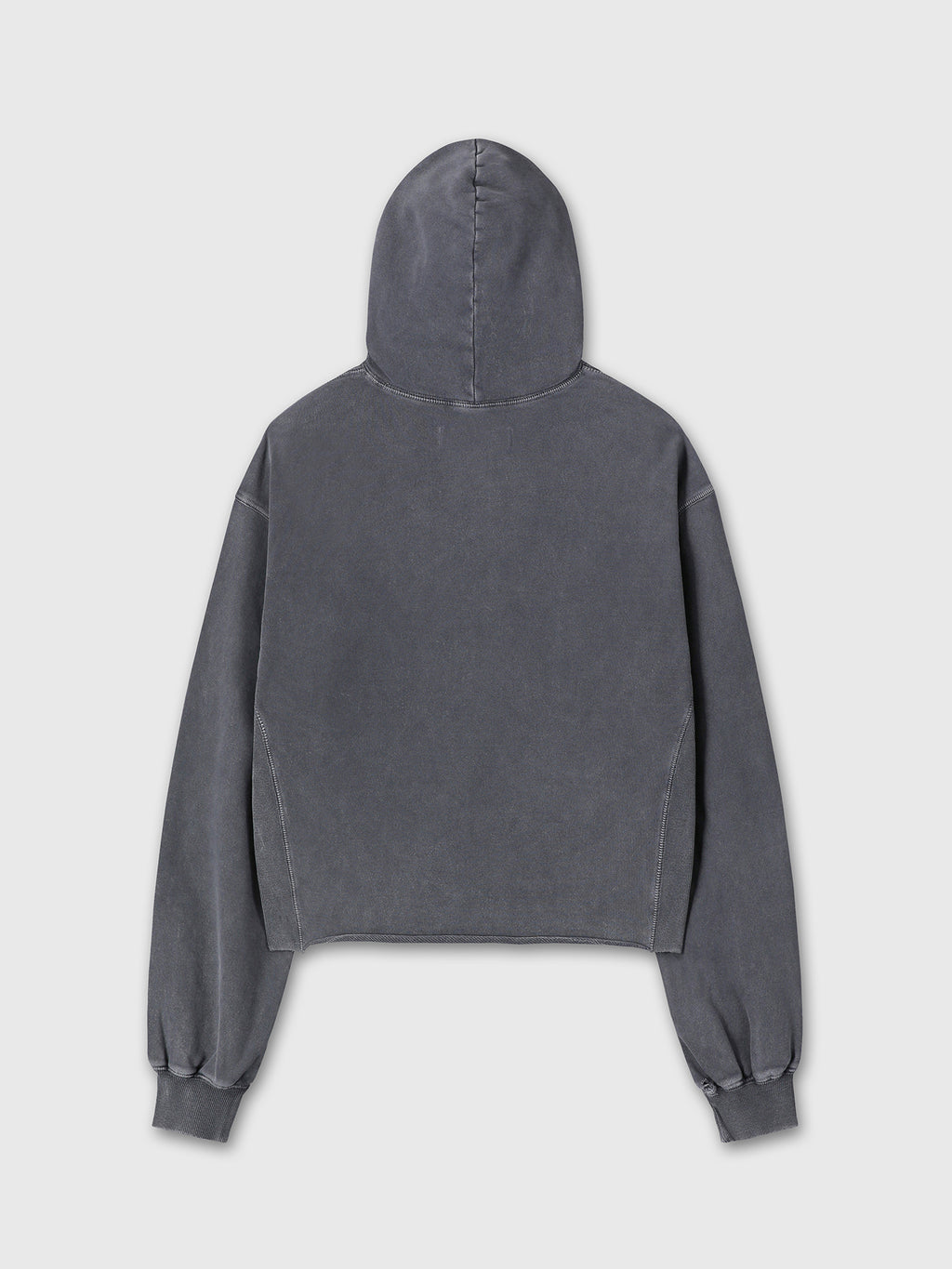 GARMENT DYED RAW EDGE HOODIE_ FADED INK