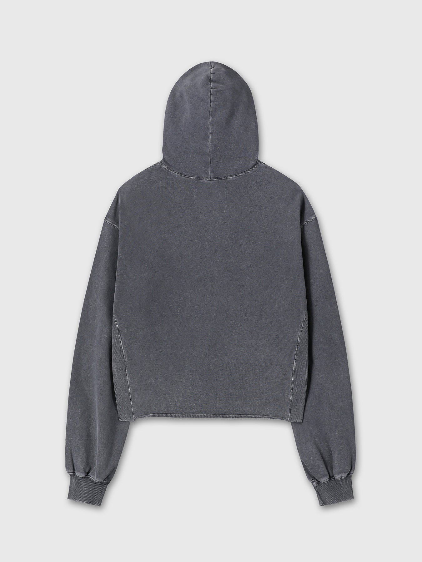 GARMENT DYED RAW EDGE HOODIE_ FADED INK