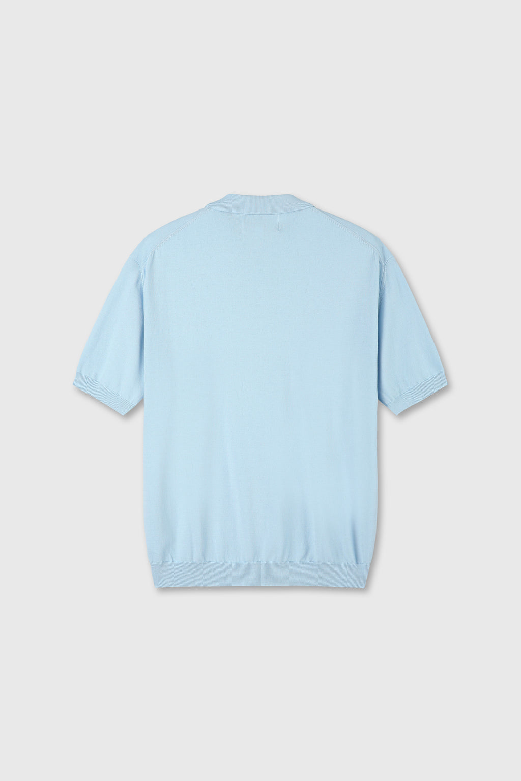 High Gauge Silk Cotton Polo Knit_ Baby Blue