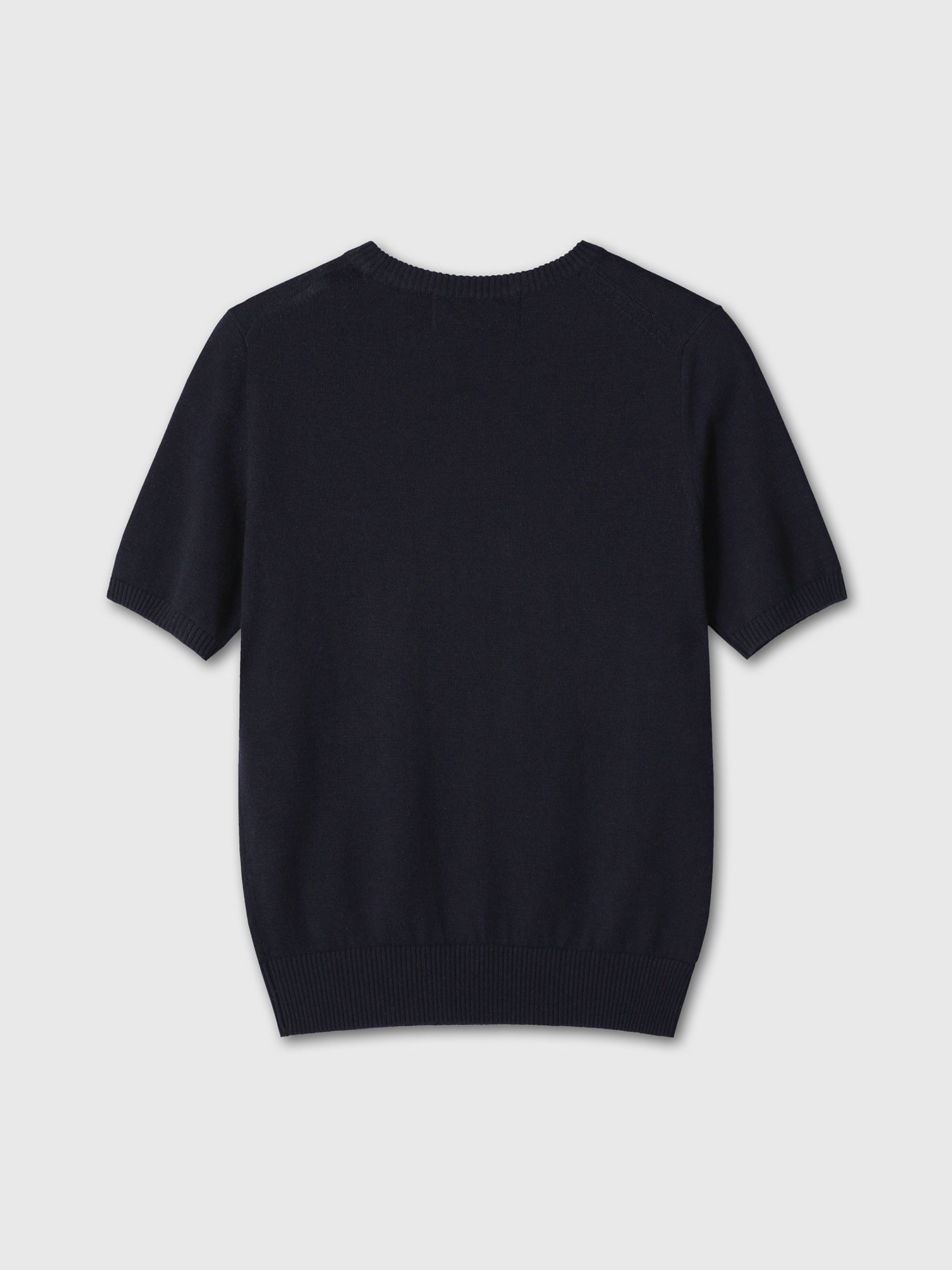 (W) SUPERFINE WOOL ARGYLE CREW NECK SWEATER_ NAVY WAX YELLOW