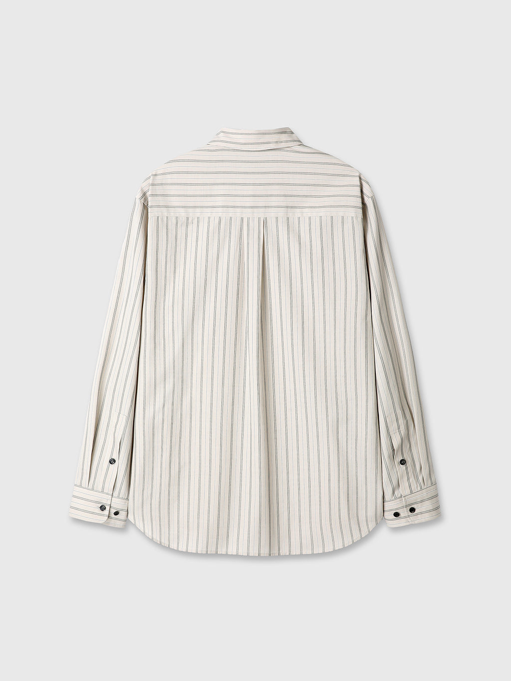STRIPED COTTON SHIRT_ WARM GREY