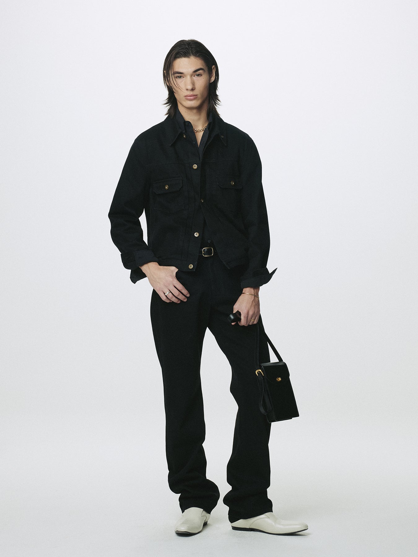 TYPE-2 DENIM TRUCKER_ BLACK