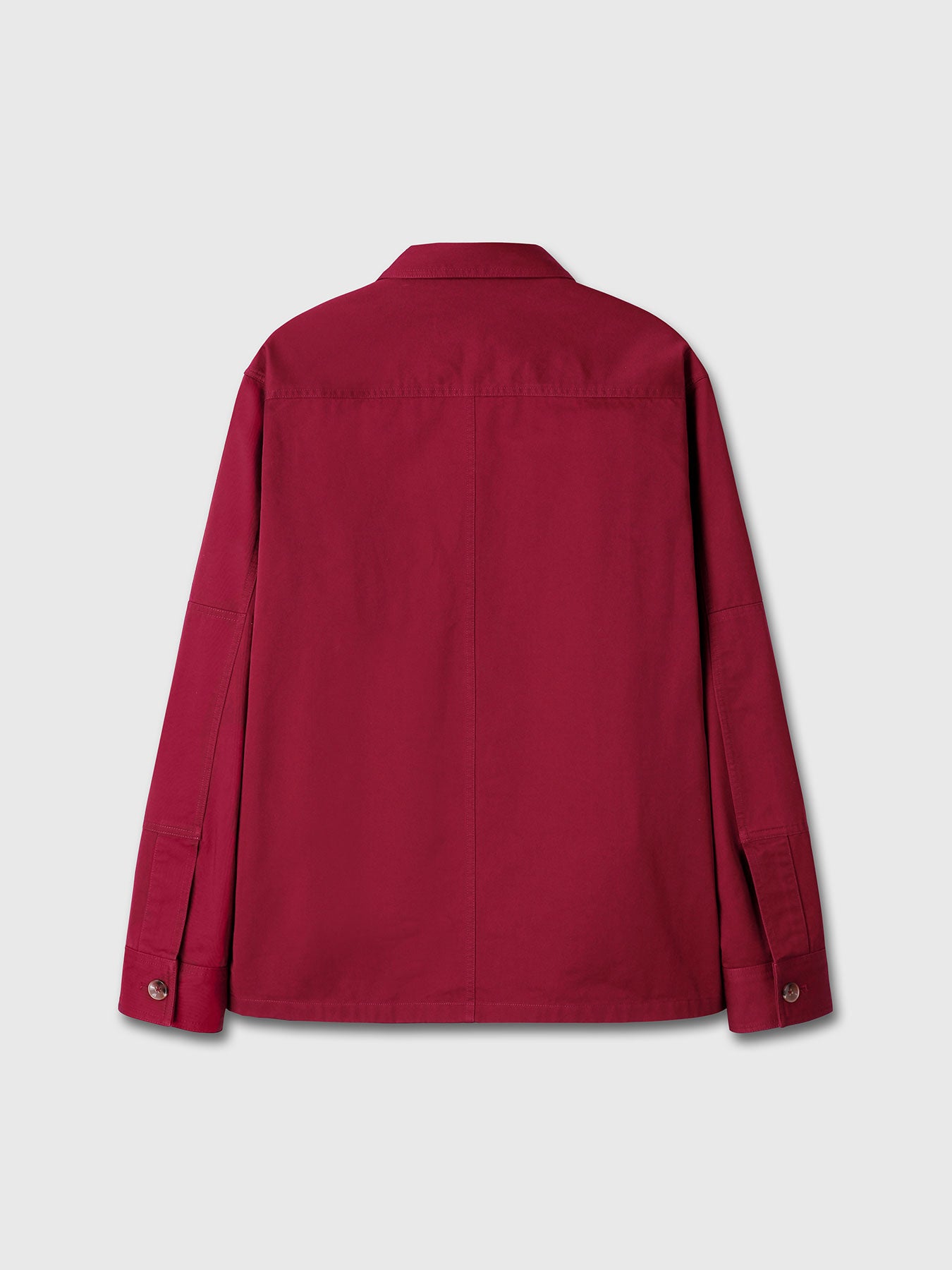 WASHED COTTON TWILL OVERSHIRT_ RED