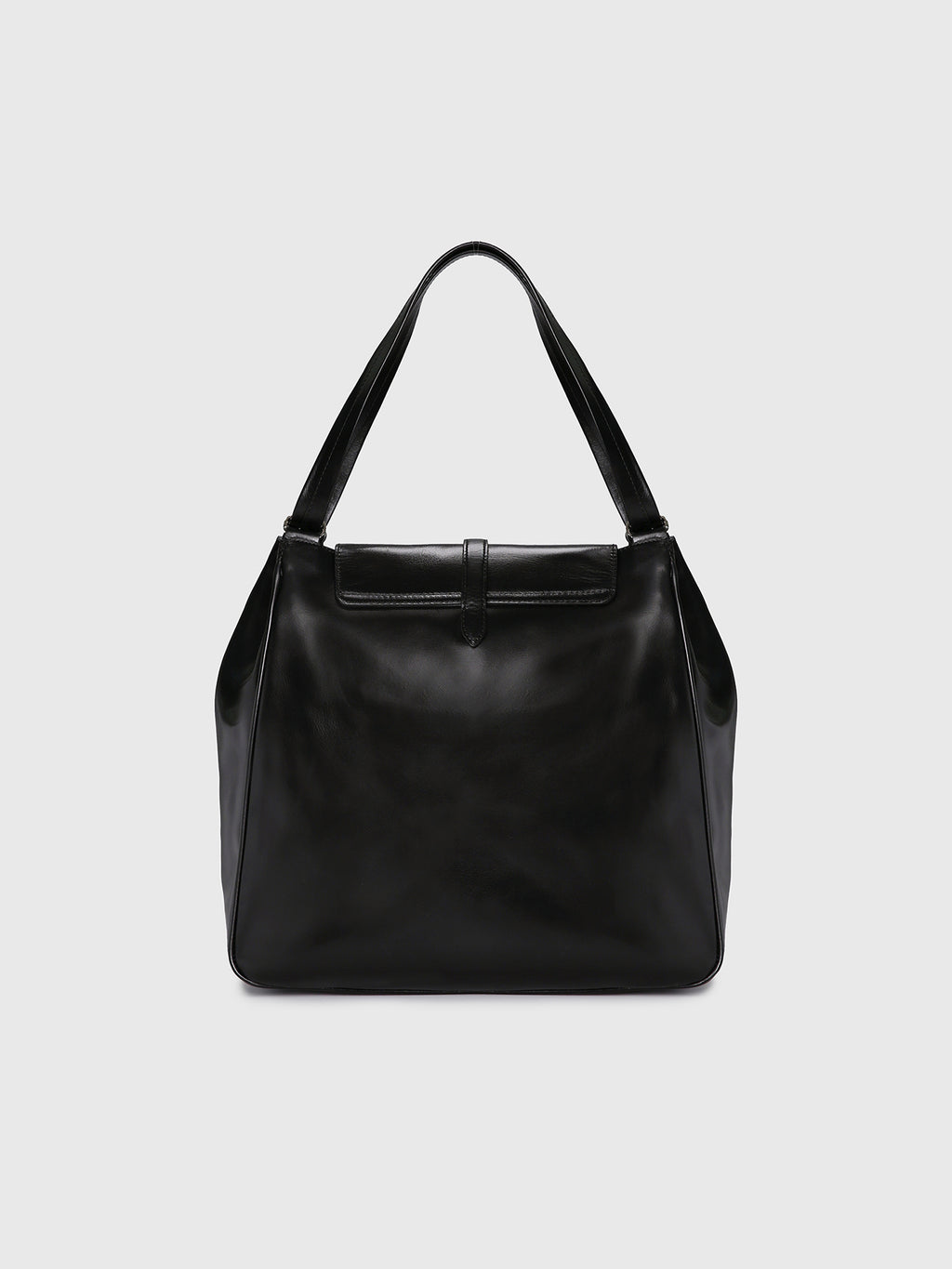 (W) OIL PULL UP LEATHER HOBO BAG_ BLACK