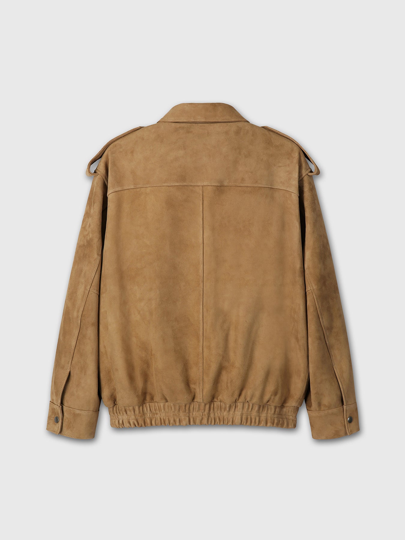 (W) GOAT SUEDE BOMBER JACKET_ CAMEL