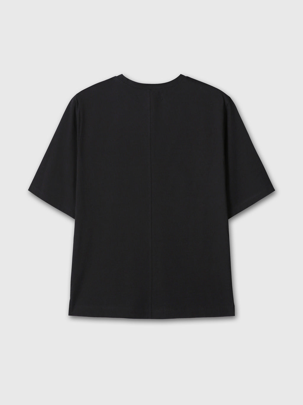 (W) HIGH-DENSITY RELAXED COTTON T-SHIRT_ BLACK