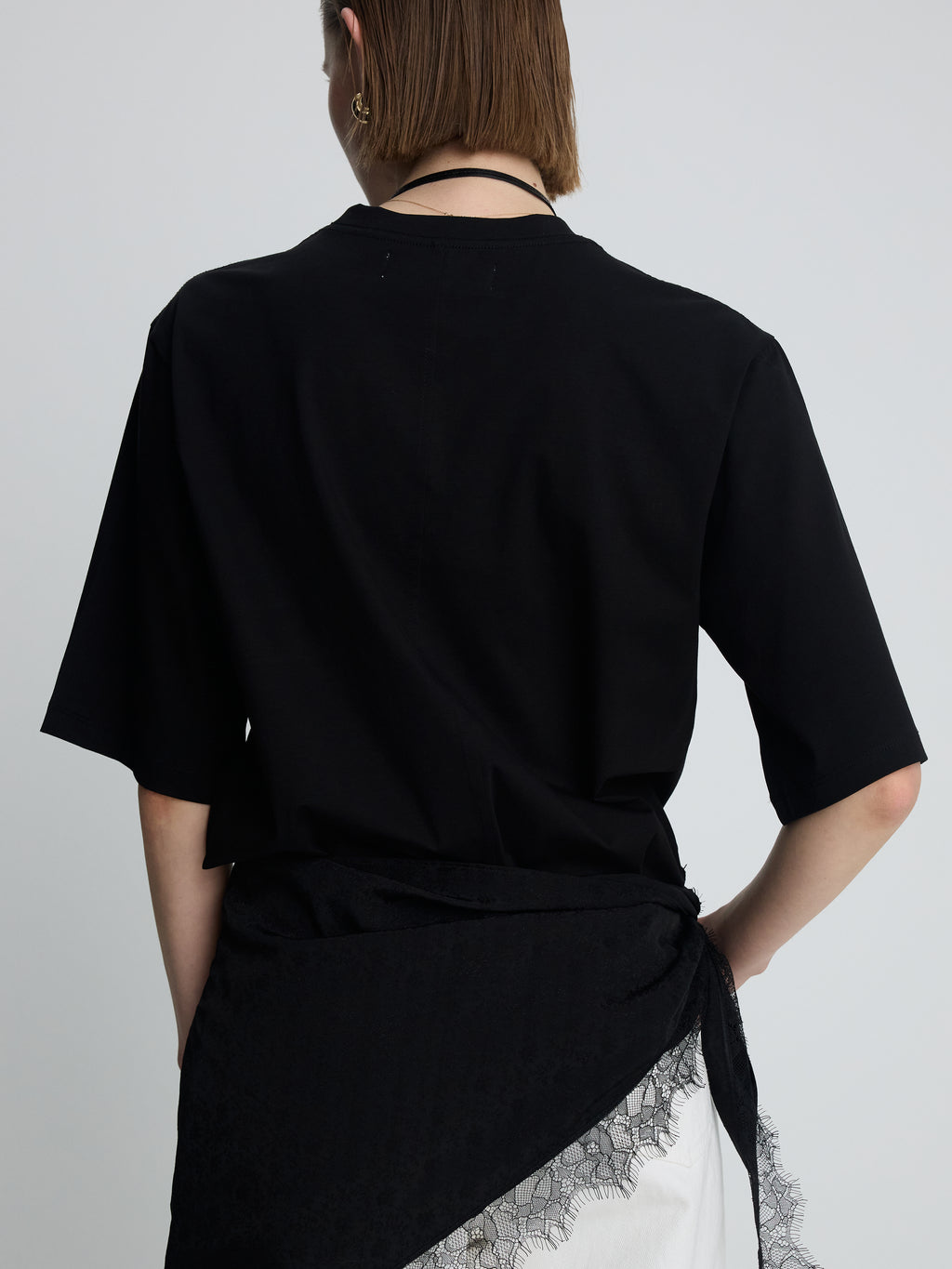 (W) HIGH-DENSITY RELAXED COTTON T-SHIRT_ BLACK